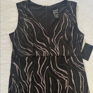 Alexa B 6 Dress Maxi Gown Sequined black brown glittery formal sleeveless NWT